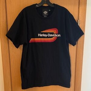 Harley Davidson Motorcycles Museum Retro 70’s Tee T-Shirt Black Size Medium